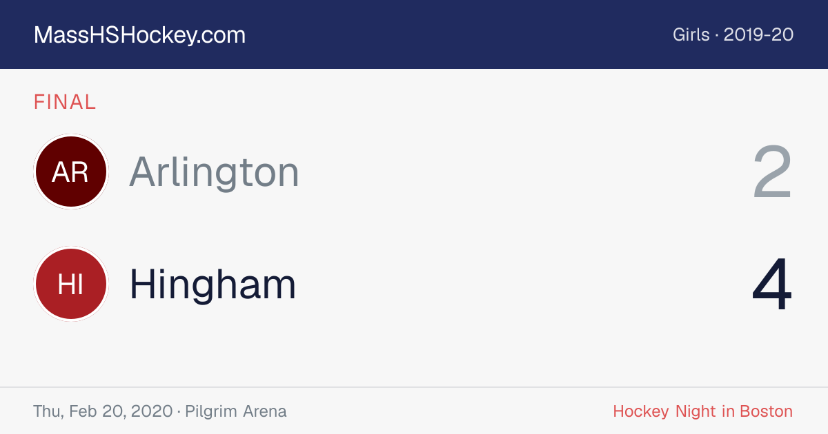 Arlington at Hingham score card