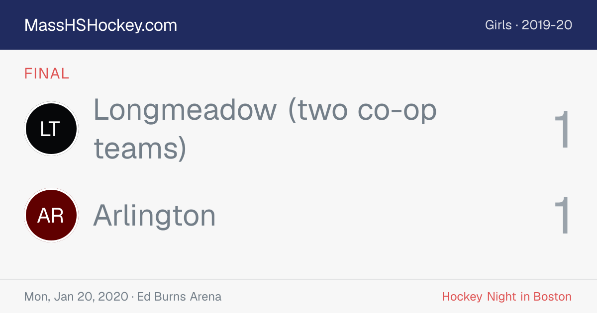 Longmeadow (two co-op teams) at Arlington score card