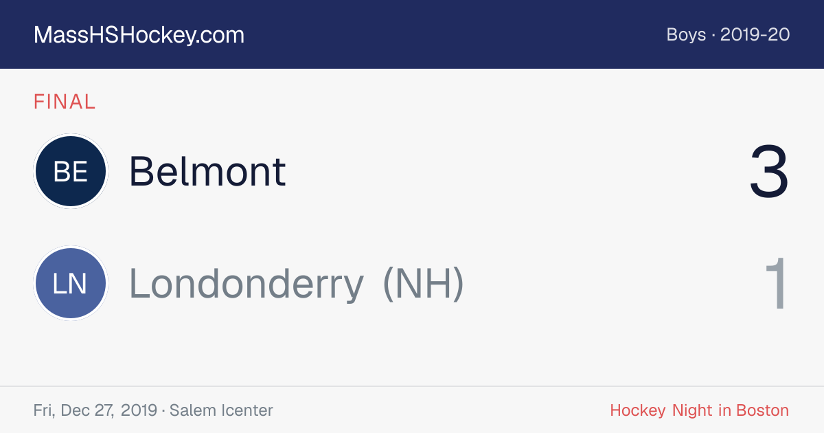 Belmont at Londonderry (NH) score card