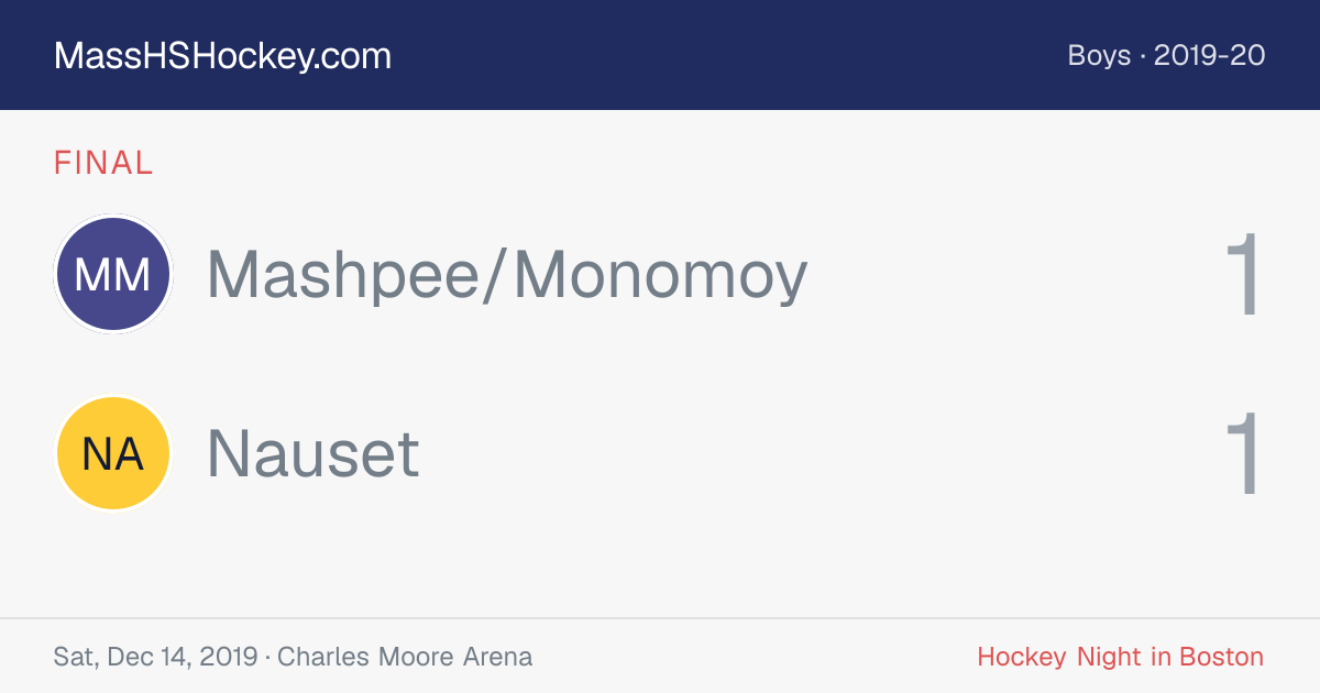 Mashpee/Monomoy at Nauset score card