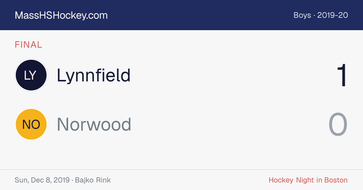 Lynnfield at Norwood score card