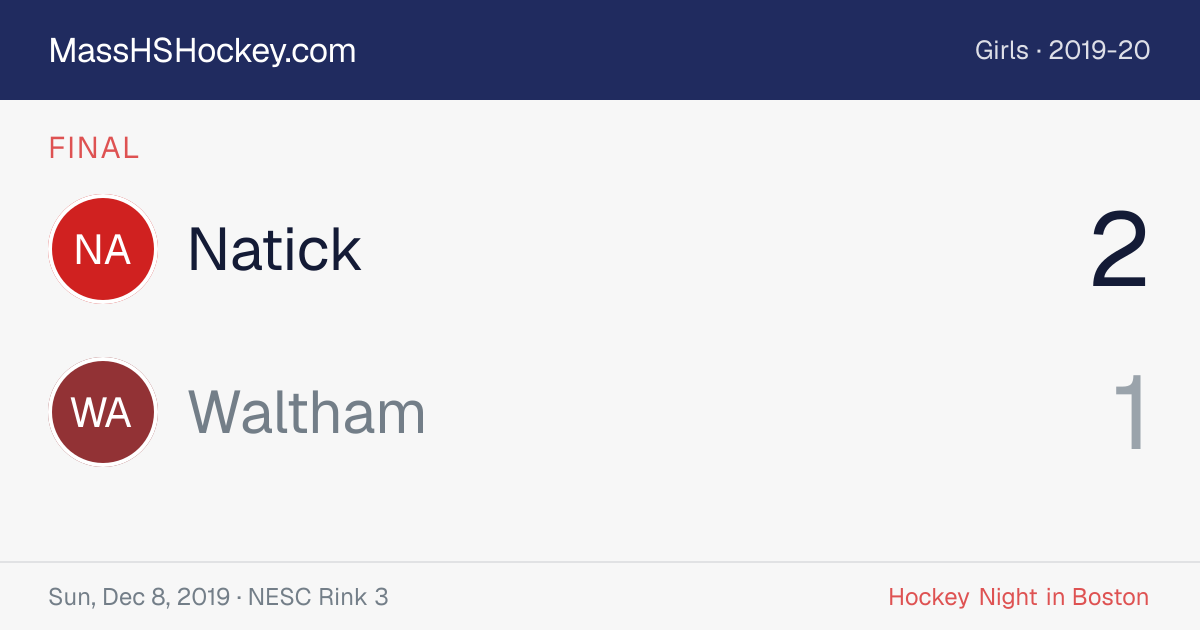 Natick at Waltham score card
