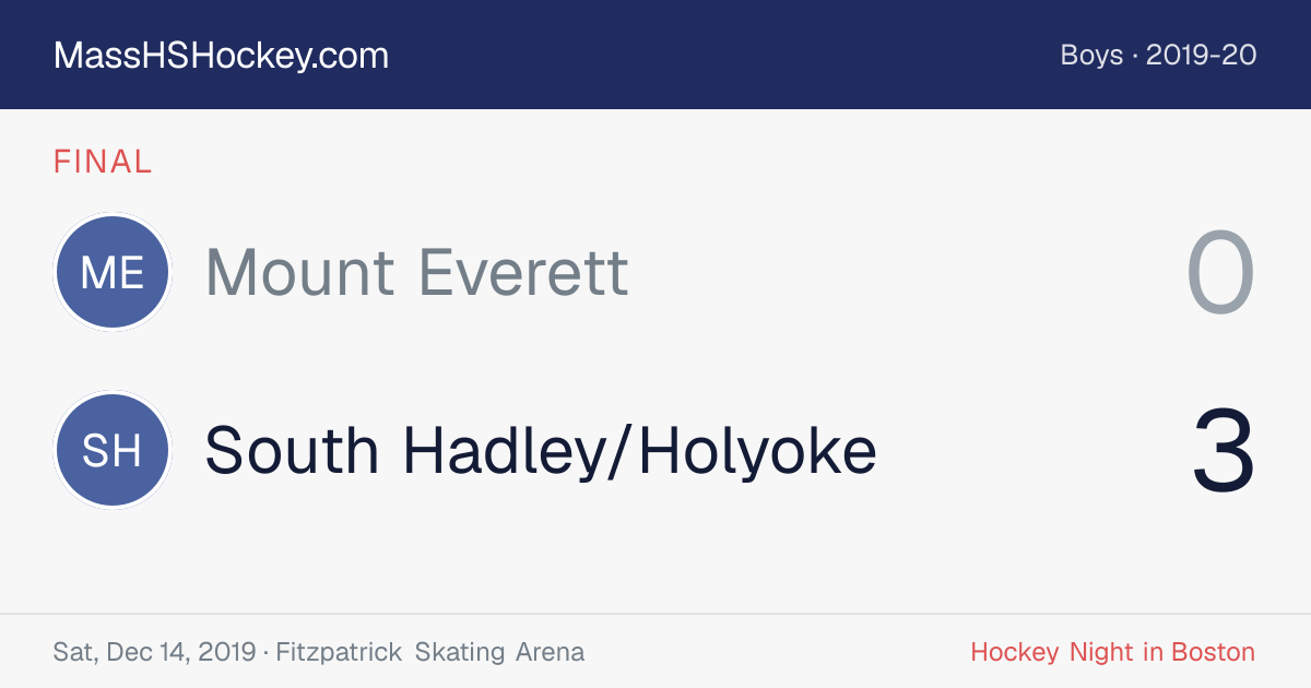 Mount Everett at South Hadley/Holyoke score card