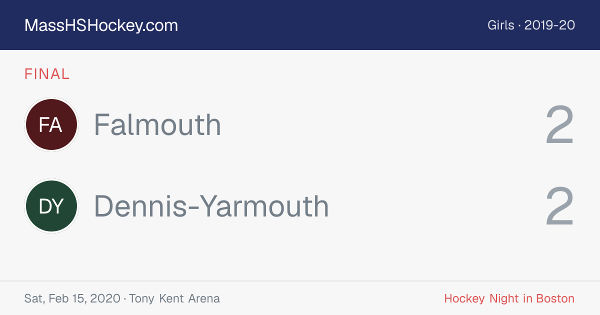 Falmouth at Dennis-Yarmouth score card