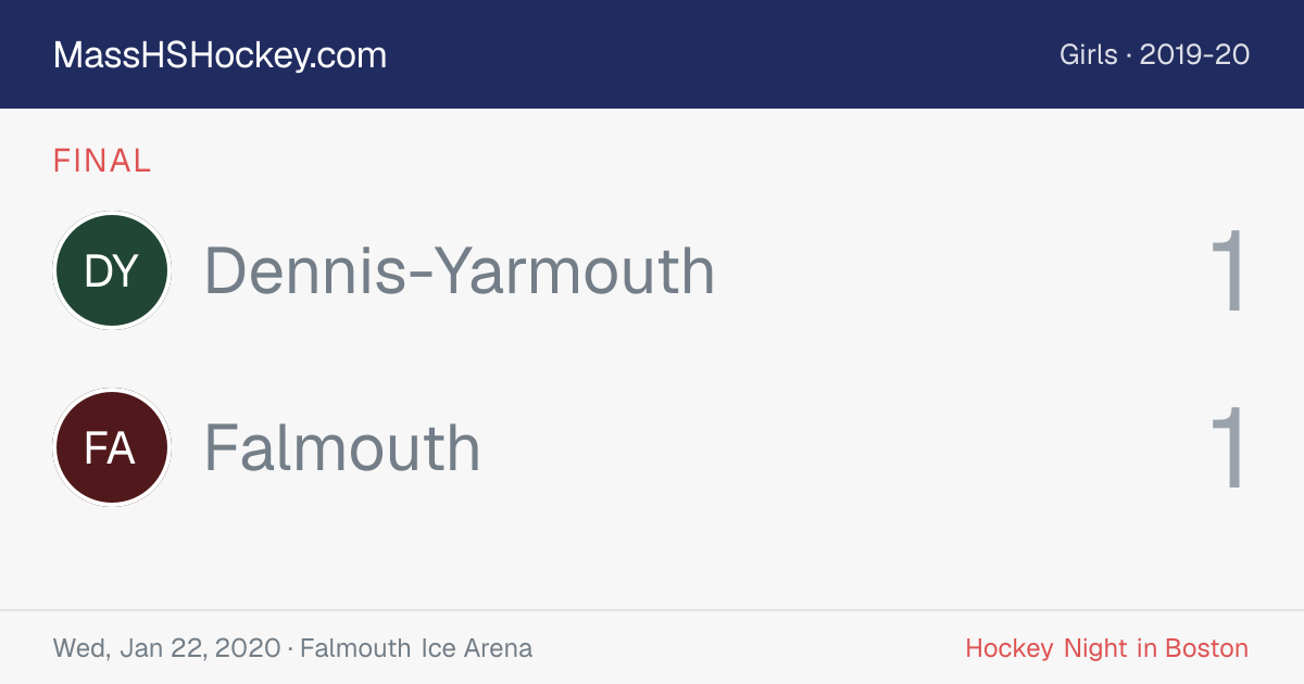 Dennis-Yarmouth at Falmouth score card
