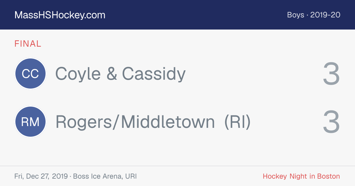 Coyle & Cassidy at Rogers/Middletown (RI) score card