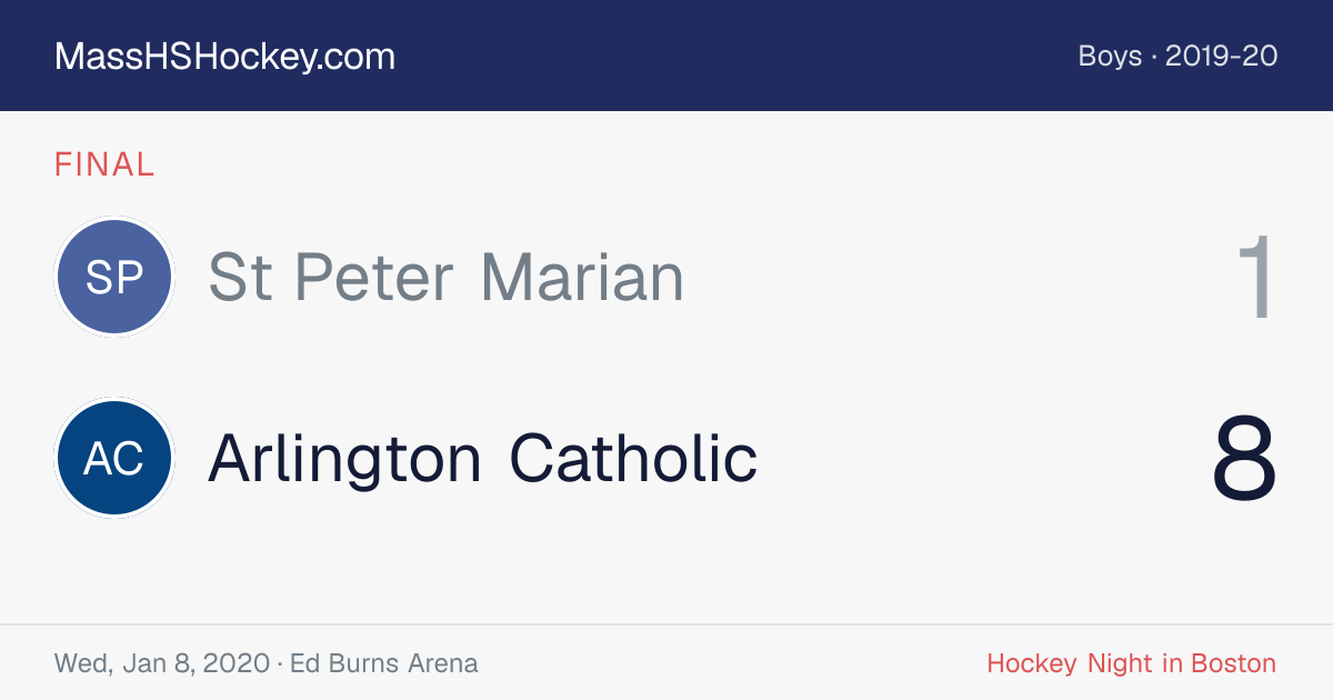 St Peter Marian at Arlington Catholic score card
