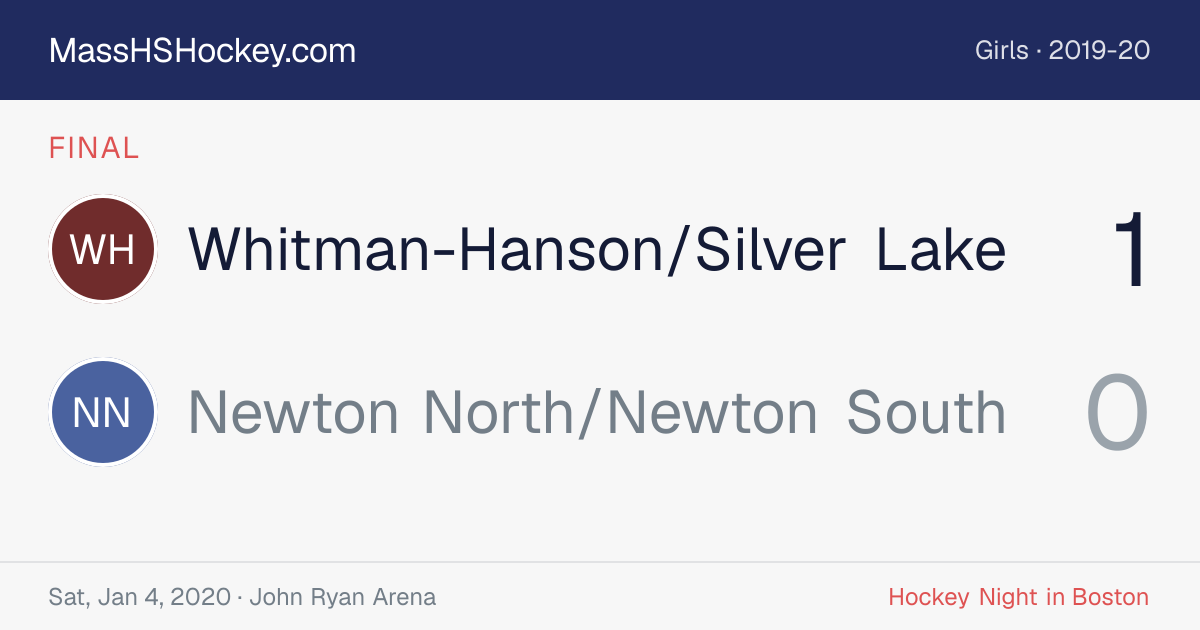 Whitman-Hanson/Silver Lake at Newton North/Newton South score card