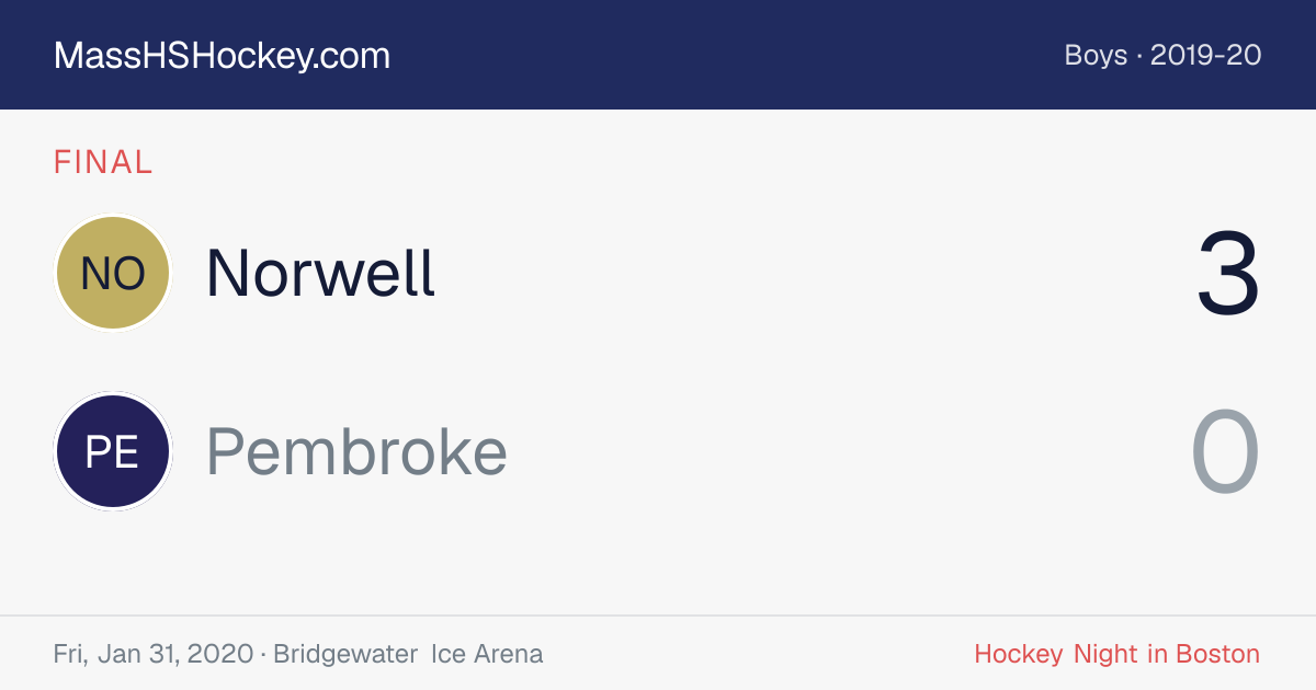 Norwell at Pembroke score card