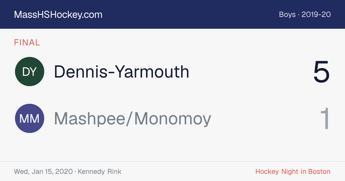 Dennis-Yarmouth at Mashpee/Monomoy score card