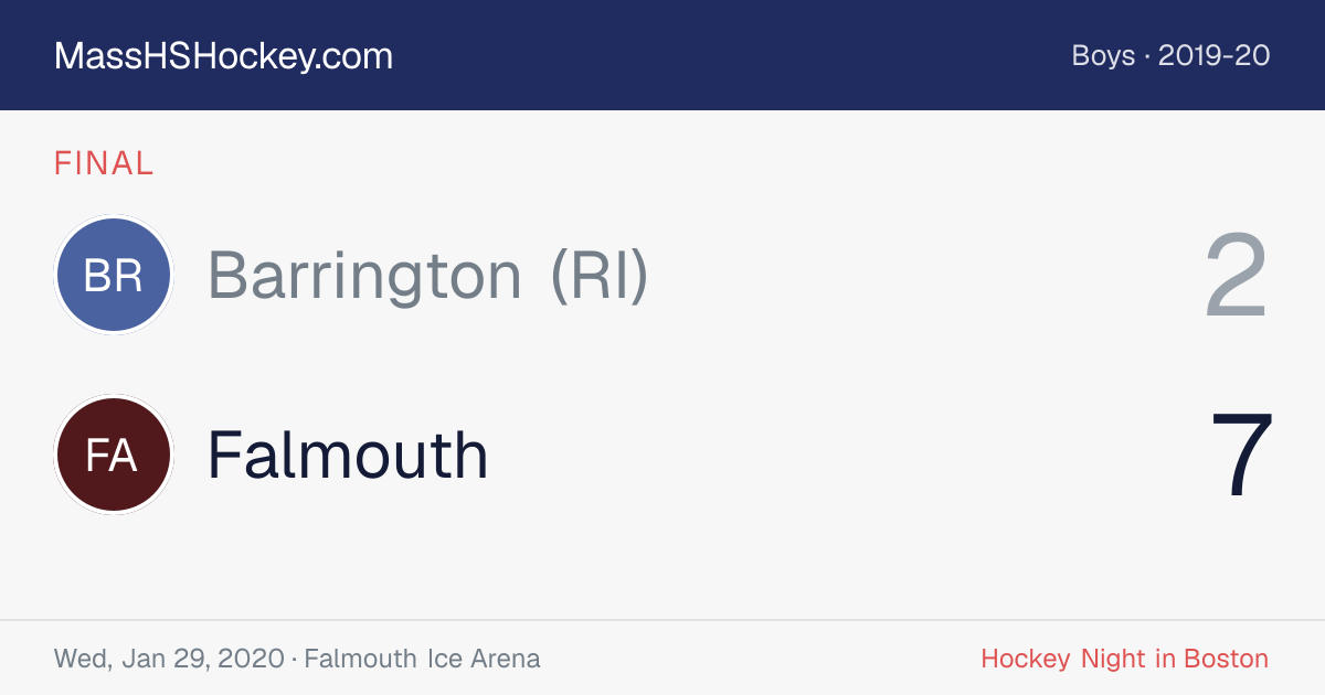 Barrington (RI) at Falmouth score card