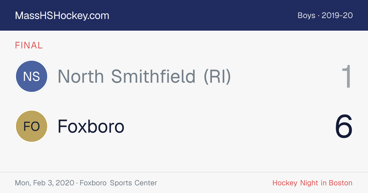North Smithfield (RI) at Foxboro score card