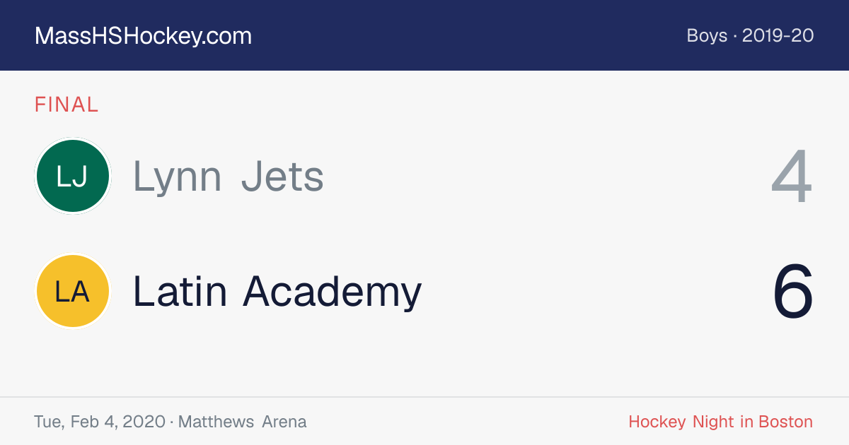 Lynn Jets at Latin Academy score card