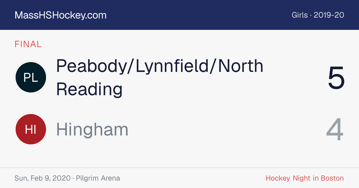 Peabody/Lynnfield/North Reading at Hingham score card