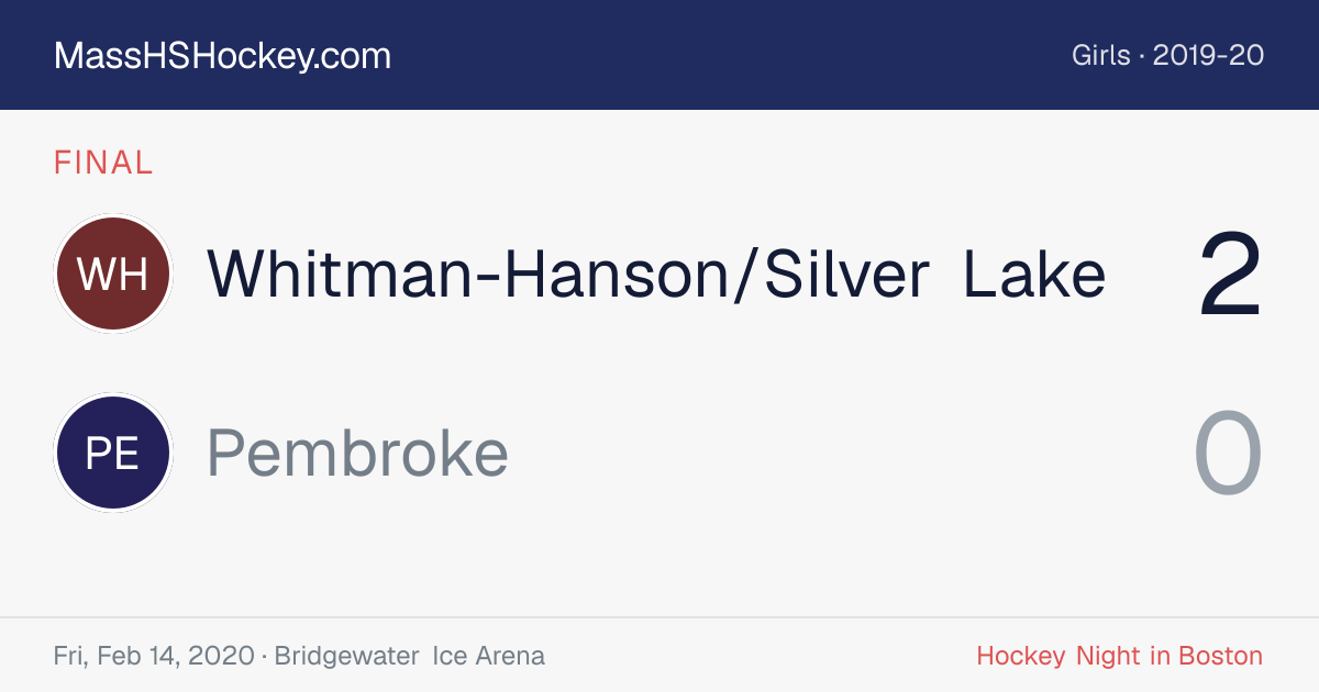 Whitman-Hanson/Silver Lake at Pembroke score card
