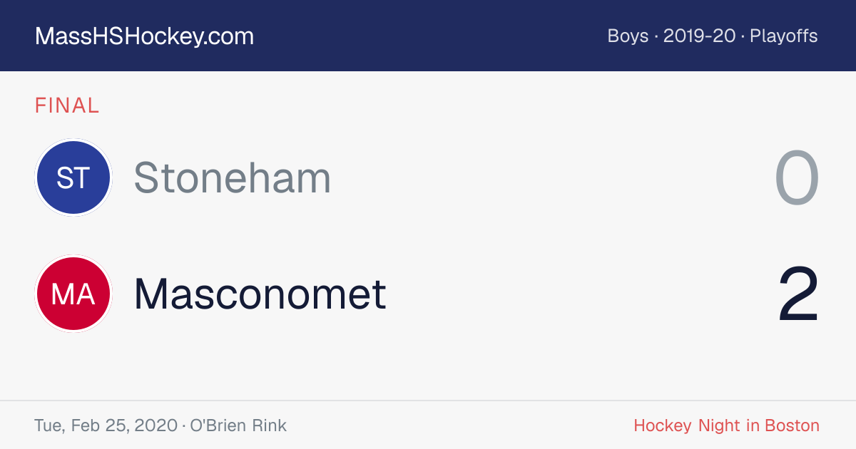 Stoneham at Masconomet score card