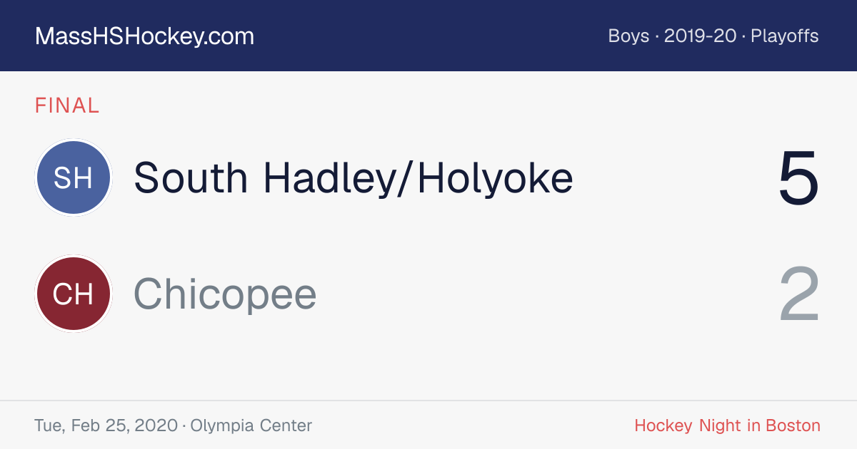 South Hadley/Holyoke at Chicopee score card