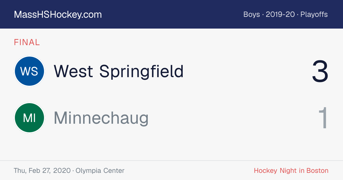 West Springfield at Minnechaug score card