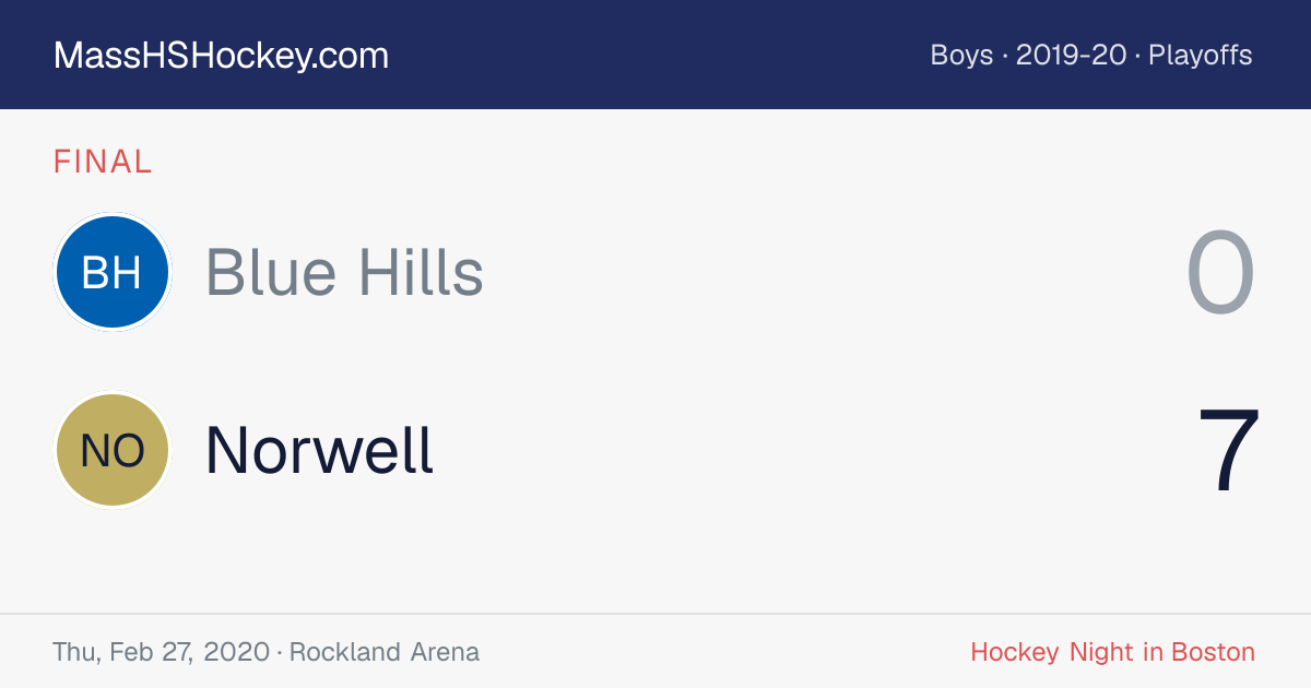 Blue Hills at Norwell score card