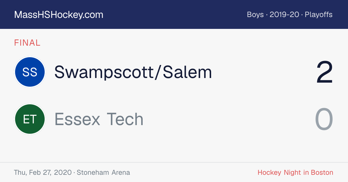 Swampscott/Salem at Essex Tech score card