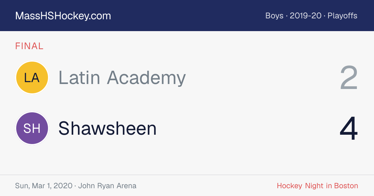 Latin Academy at Shawsheen score card