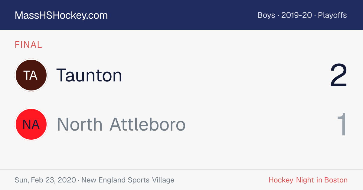 Taunton at North Attleboro score card
