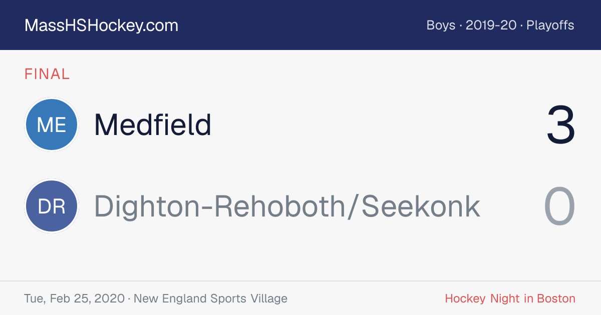 Medfield at Dighton-Rehoboth/Seekonk score card