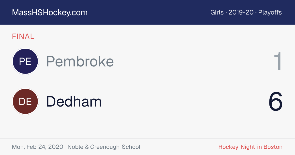 Pembroke at Dedham score card