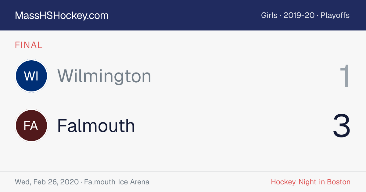 Wilmington at Falmouth score card
