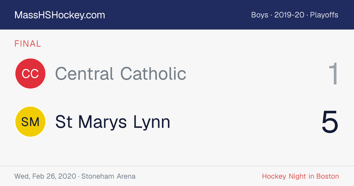 Central Catholic at St Marys Lynn score card