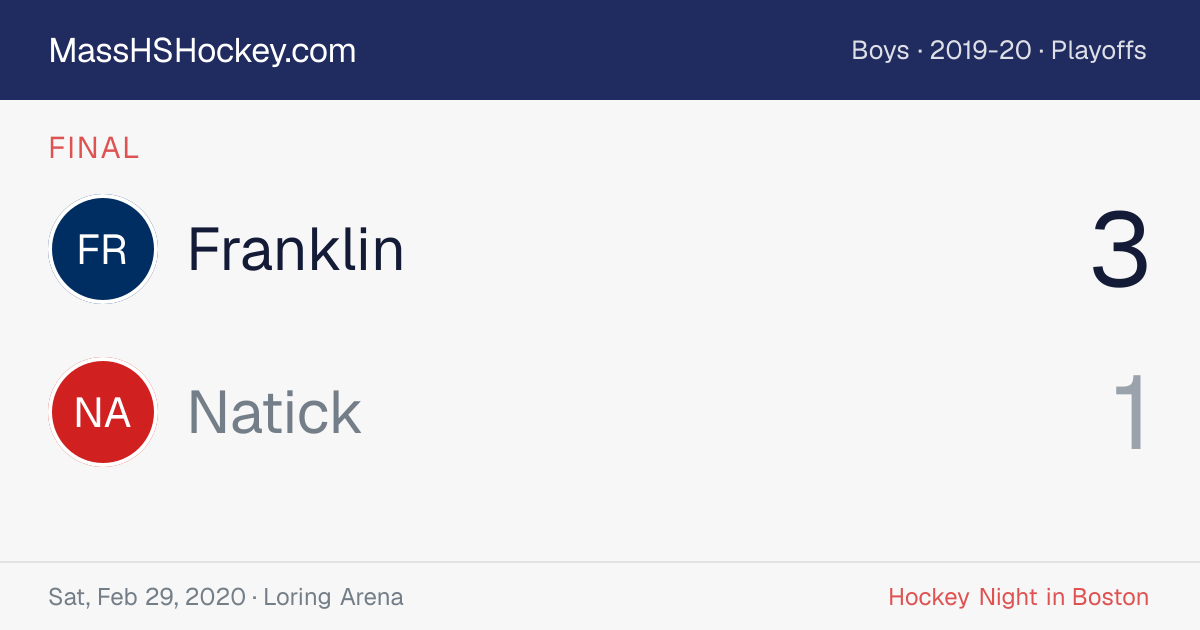 Franklin at Natick score card