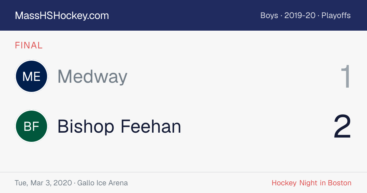 Medway at Bishop Feehan score card