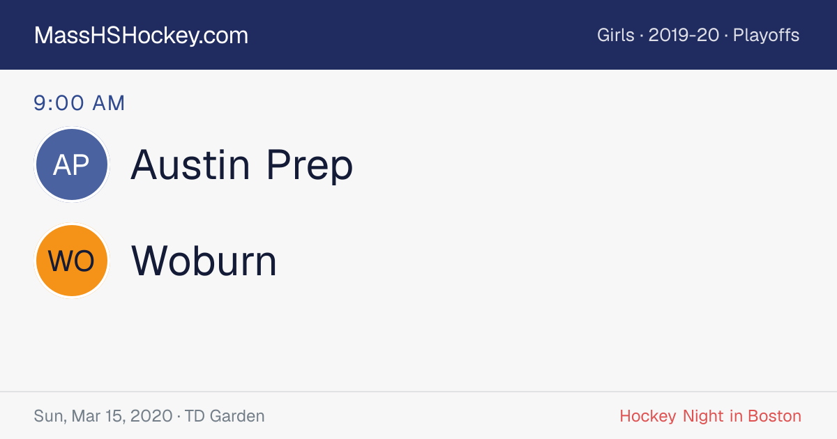 Austin Prep at Woburn score card