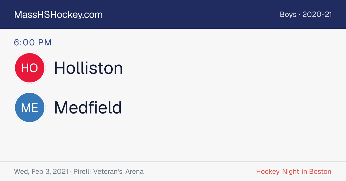 Holliston at Medfield score card