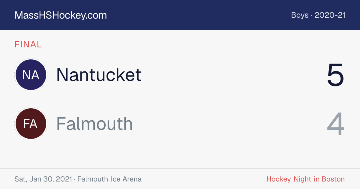 Nantucket at Falmouth score card