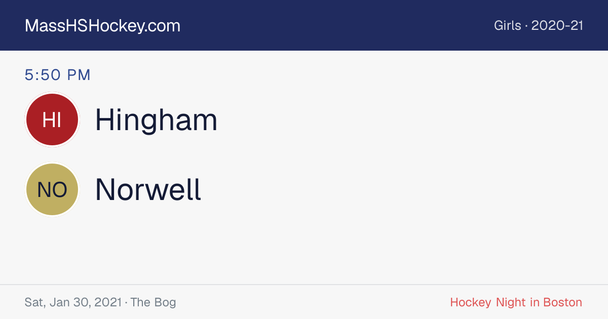 Hingham at Norwell score card