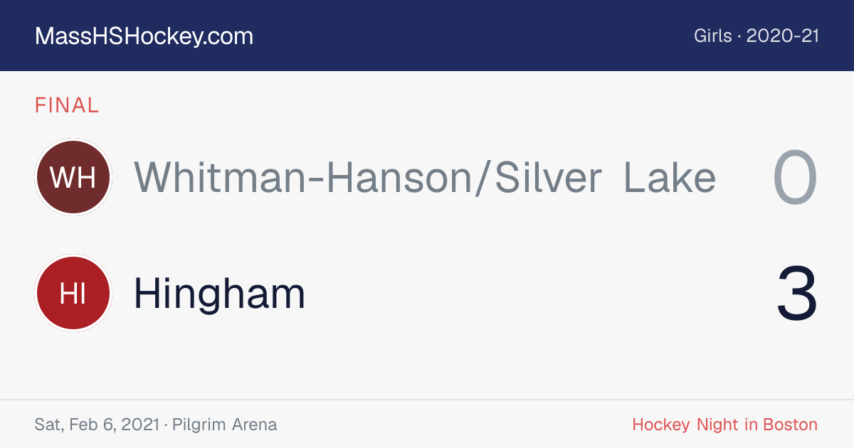 Whitman-Hanson/Silver Lake at Hingham score card