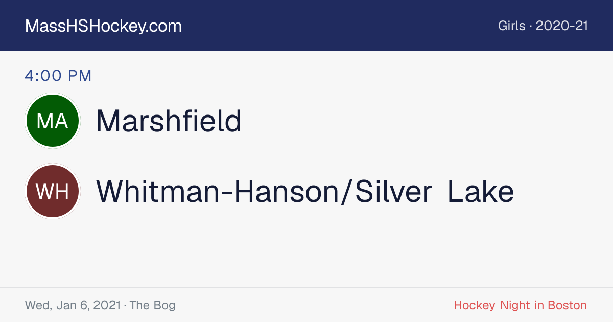 Marshfield at Whitman-Hanson/Silver Lake score card
