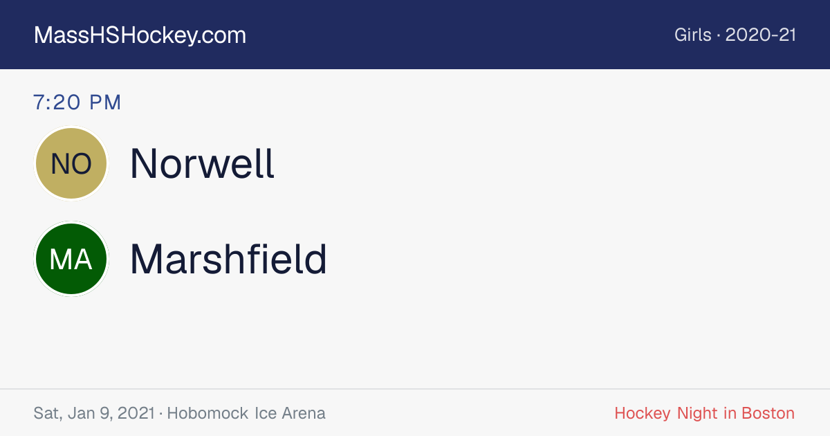 Norwell at Marshfield score card
