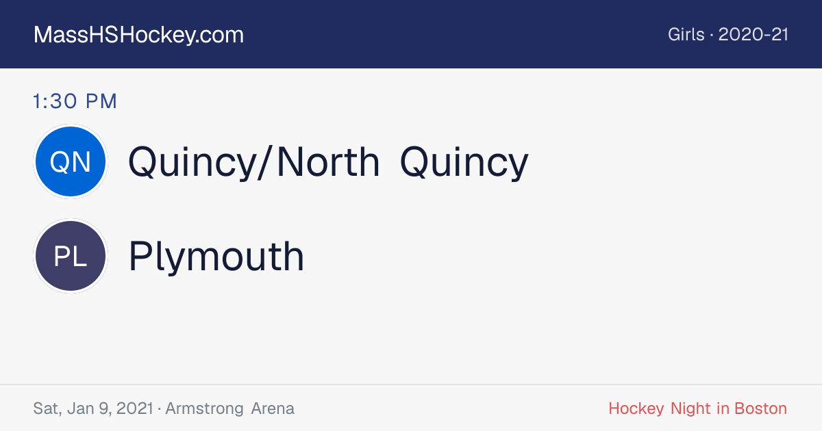 Quincy/North Quincy at Plymouth score card