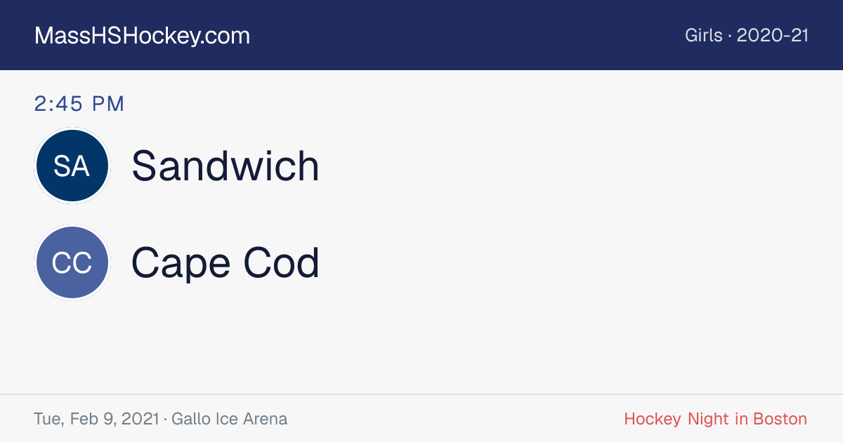 Sandwich at Cape Cod score card