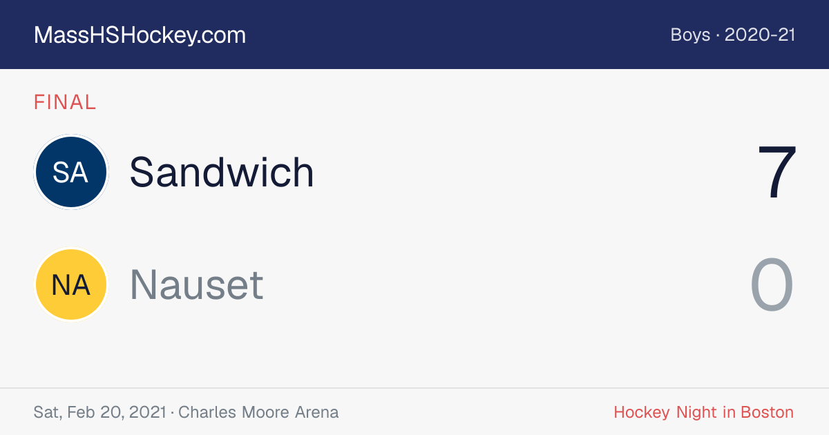 Sandwich at Nauset score card