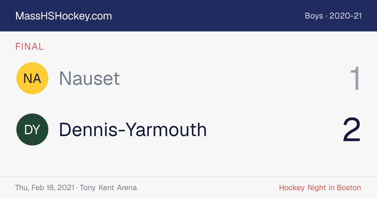 Nauset at Dennis-Yarmouth score card