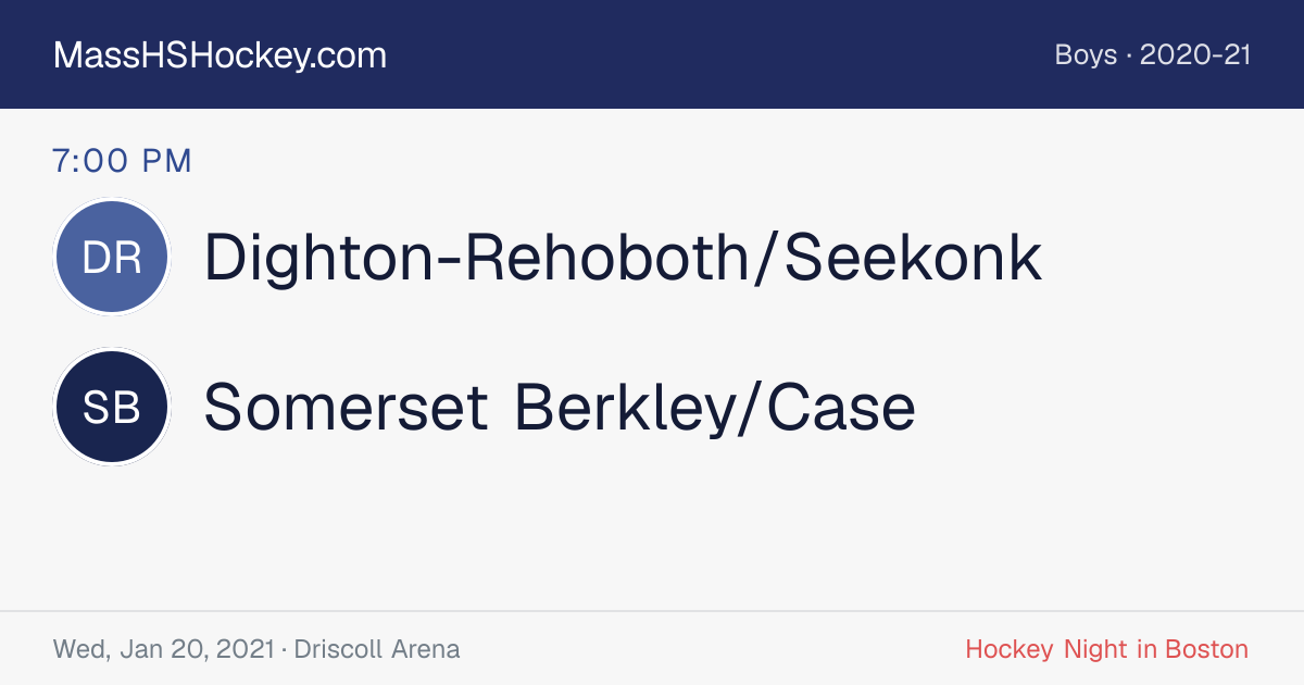 Dighton-Rehoboth/Seekonk at Somerset Berkley/Case score card