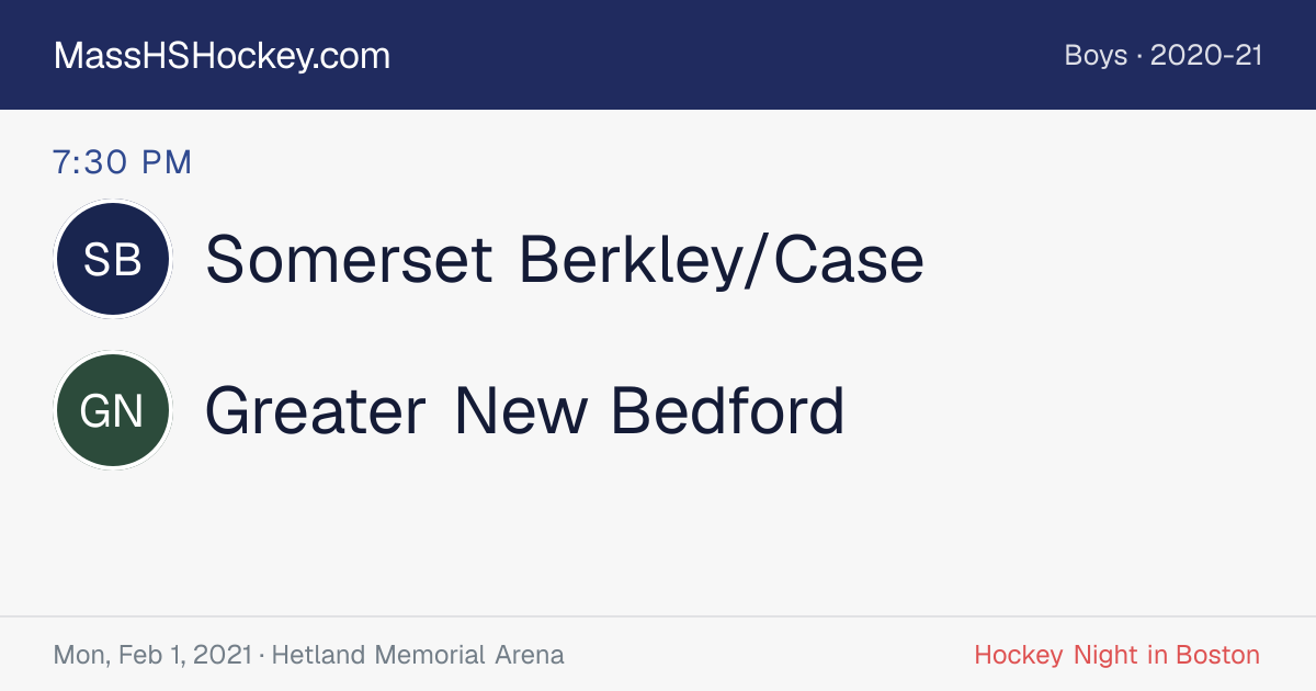 Somerset Berkley/Case at Greater New Bedford score card