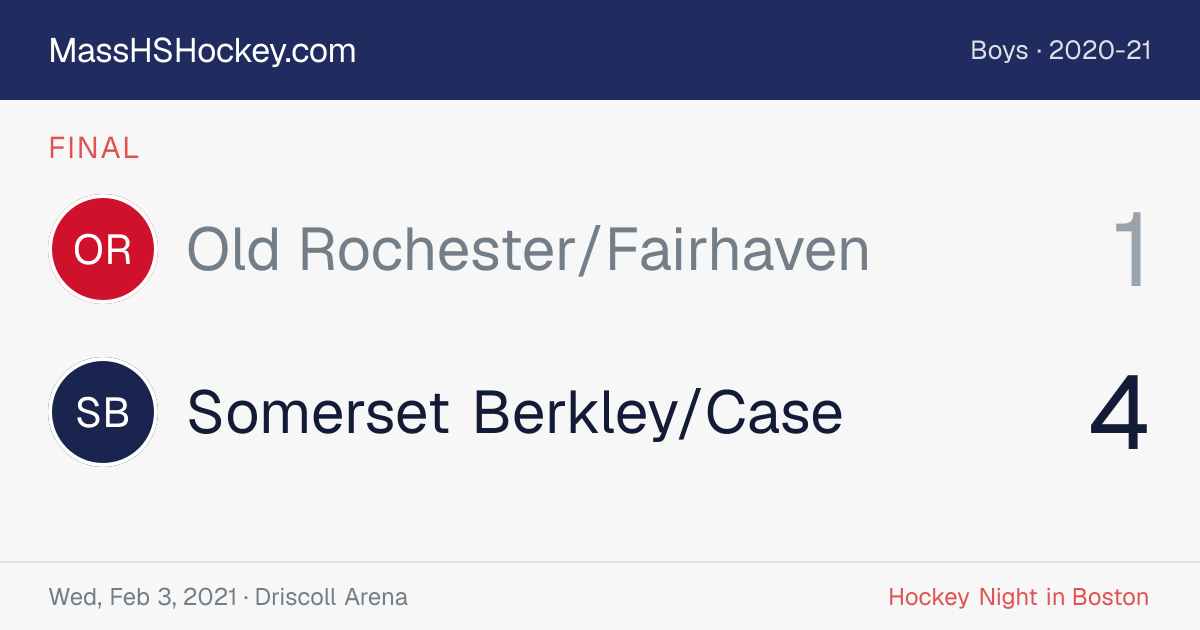 Old Rochester/Fairhaven at Somerset Berkley/Case score card