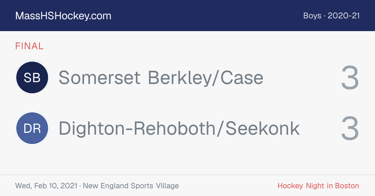 Somerset Berkley/Case at Dighton-Rehoboth/Seekonk score card