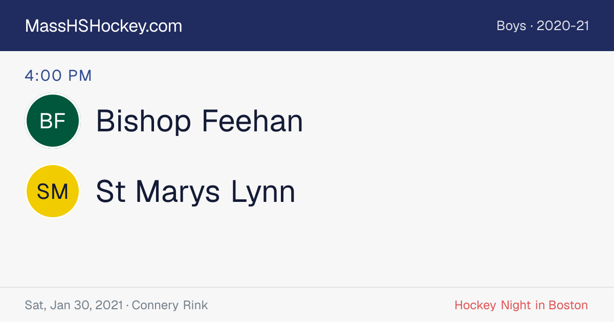 Bishop Feehan at St Marys Lynn score card