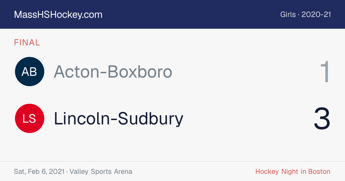 Acton-Boxboro at Lincoln-Sudbury score card