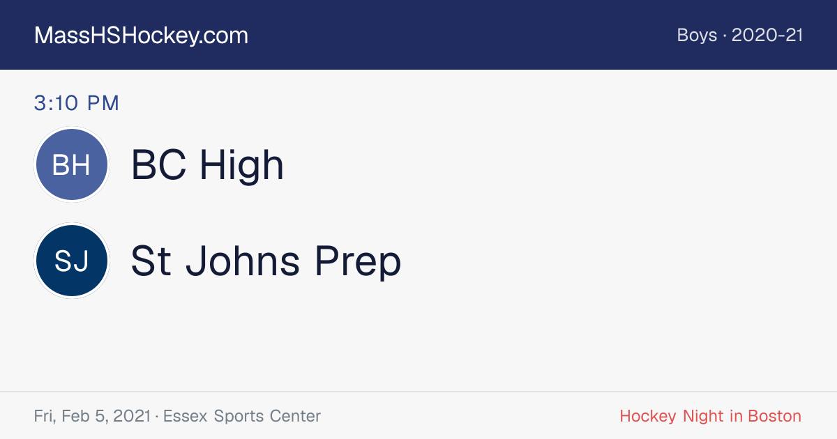 BC High at St Johns Prep score card